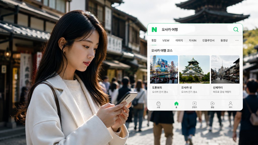 NAVERで情報を探す韓国人旅行者